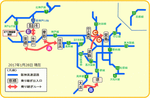 阪神高速乗り継ぎマップ
