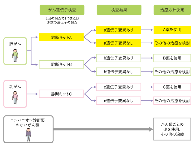 がん遺伝子検査（薬が効きそうかの判断）から治療方針決定までの流れ