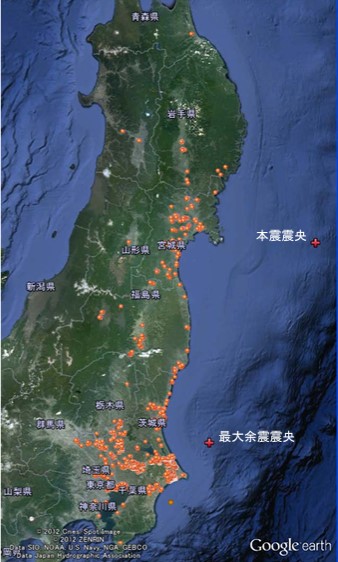 2011東日本大震災・液状化現象の範囲