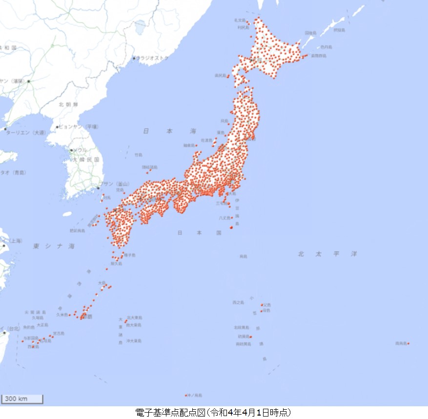 電子基準点配点図（令和4年4月1日時点）