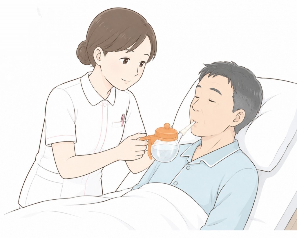 吸い飲み介助